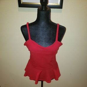 Peplum spaghetti strap tank